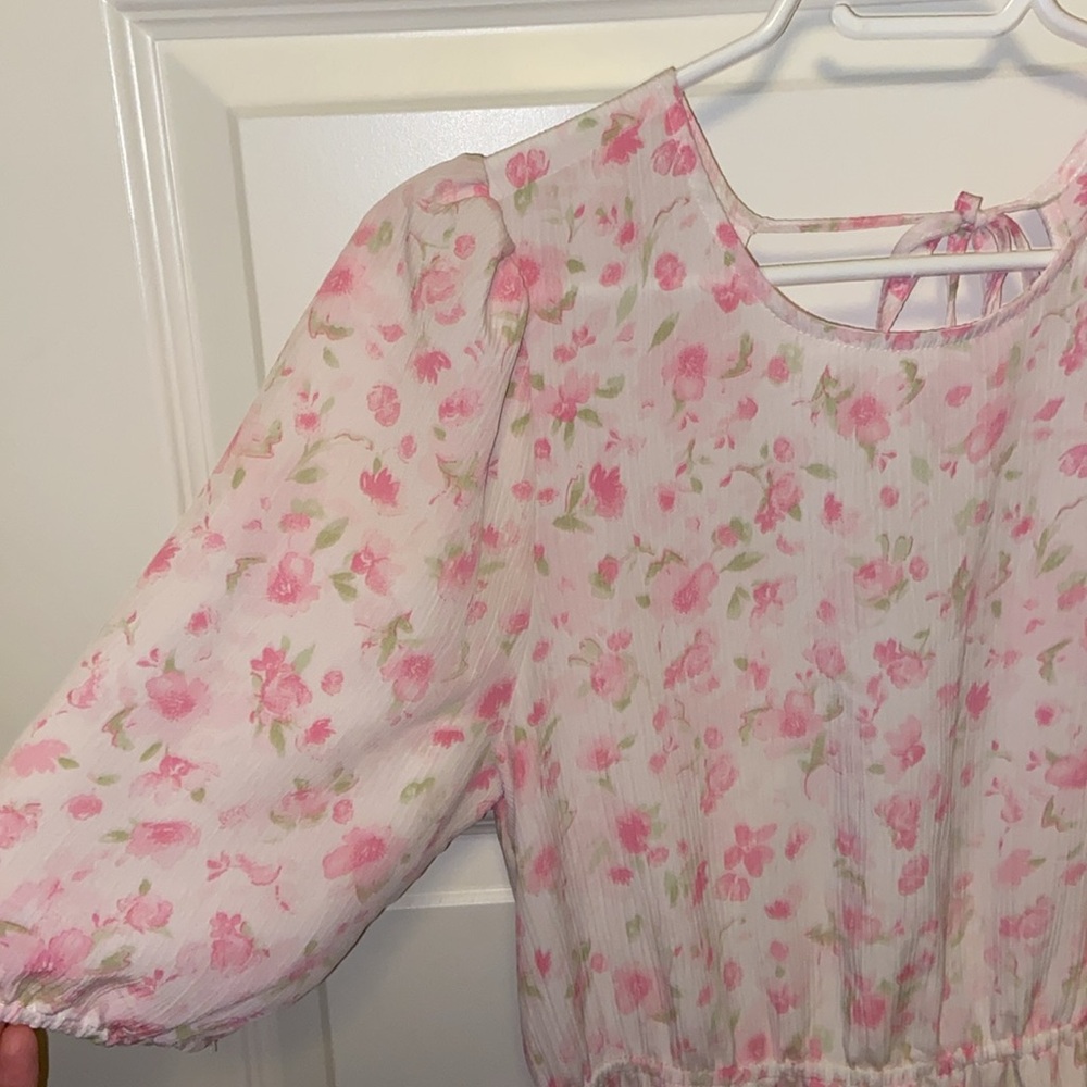 ONLY Mira Floral Tie-Back Midi Babydoll Dress - Picture 8 of 15